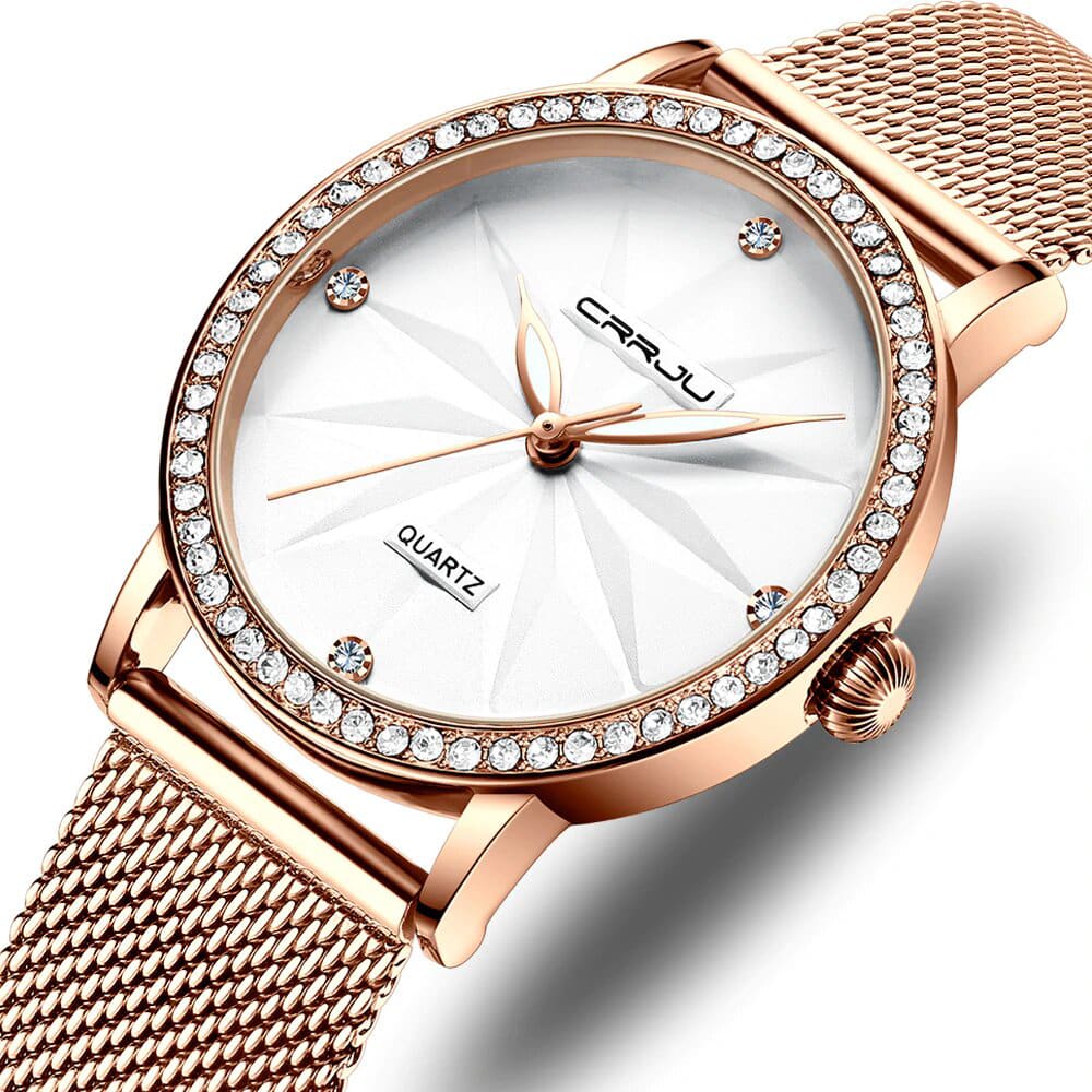 Watches For Women Crrju Womעכen Luxury Diamond Watch Ladies Girls Dress Wristwatch Style Quartz Waterproof Watch 1.jpg